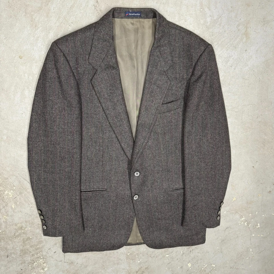 Vintage Daniel Hechter Paris Flannel Wool Blazer Sport Coat 40R - Imagem 2 de 4