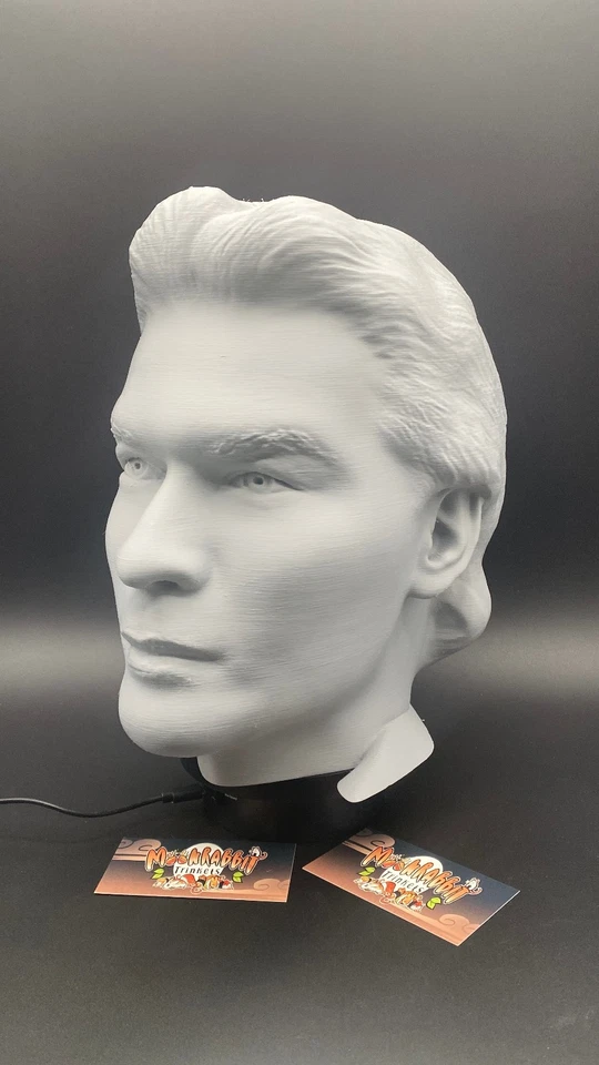 Patrick Swayze Bust Headphone Stand - PC Headset Holder - Paintable Bust Gift - Image 4 of 4