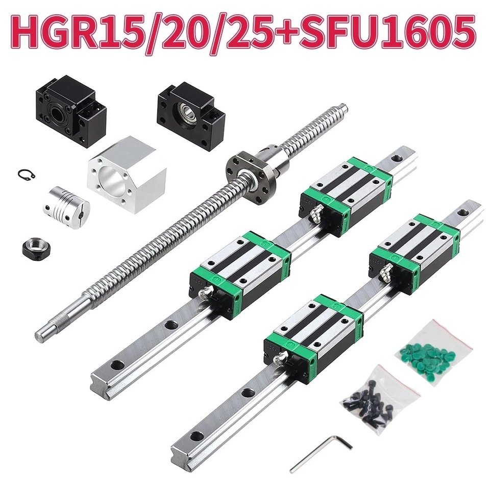 MARKENLOS SFU1605 Kugelumlaufspindel ballscrew+HGR20/15/25 Linearführung linear Rail Set