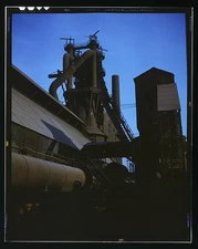 Blast furnace at Carnegie-Illinois Steel Corporation mill in Etna, Pennsylvania