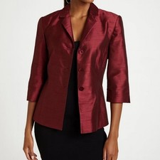 NWOT Vintage Adrianna Papell Blazer Evening Metallic Sheen size 12 Wine Red
