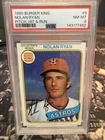 NOLAN RYAN~RARE 1980 TOPPS BURGER KING PITCH,HIT & RUN PSA-8 NM-MT GRADED CARD#9
