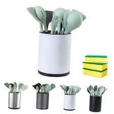 Utensil Holder,4-in-1 Kitchen Utensil Holder For Counter,Rotating Large white
