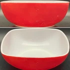 Pyrex 515 Red Ovenware Hostess Serving Bowl 1949-59 Sunshine Backstamp USA 1.5qt