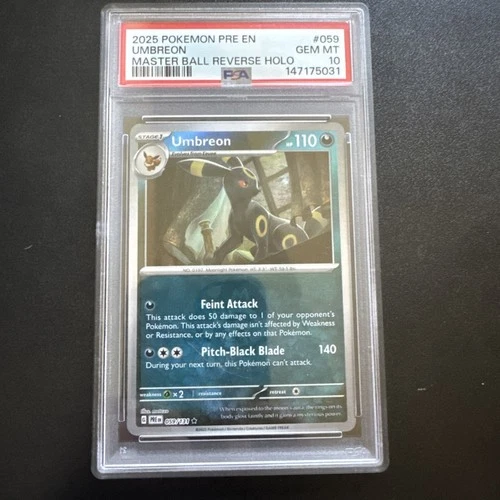 Umbreon (Master Ball Pattern) 059/131 Sv: Prismatic Evolutions Holo Psa 10