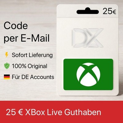 XBox Live - 25  Euro Gutschein Guthaben   Digital Karte | Sofort | DE