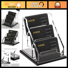 3-Tier Acrylic Business Card Holder - 150 Cards Display Stand for Office Home