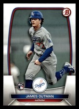 James Outman 2023 Bowman #13 Los Angeles Dodgers ROOKIE Free Shipping
