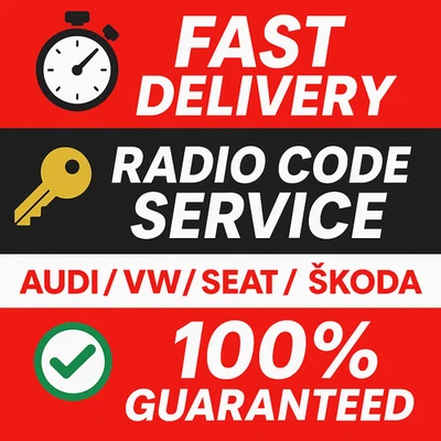 VOLKSWAGEN ✅ Codice Radio 🔑 Audi VW SEAT Skoda - Consegna 5-30 Min - Sicuro al 100% ✅