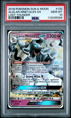 PSA 10 Alolan Ninetales Gx Ultra Rare #132 2018 Pokemon Lost