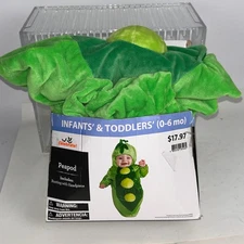 Infants Toddlers 0-6 Months Pea Pod Baby Halloween Costume Green Bunting w/ Hat