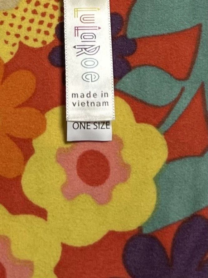 Leggings LuLaRoe OS Talla Única HIPPIE Floral Retro DAISY Coloridos Cintura Elástica Foto 4 de 4