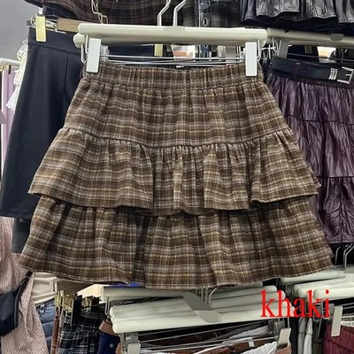 Y2K Fairycore Cottagecore Soft Girl Ruffle Lace Mini Skirt Tiered Coquette S-L