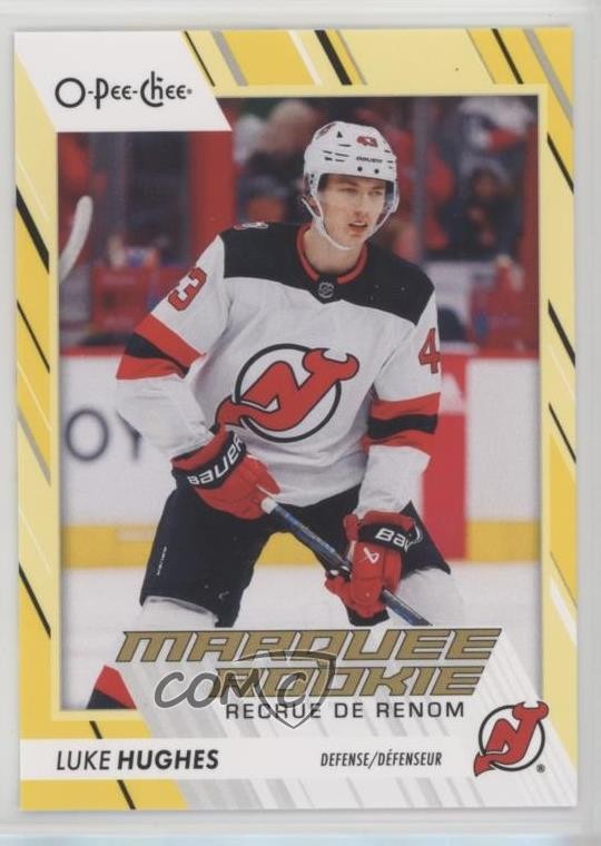 2023-24 O-Pee-Chee Marquee Rookie Yellow Border Luke Hughes #572 Rookie RC