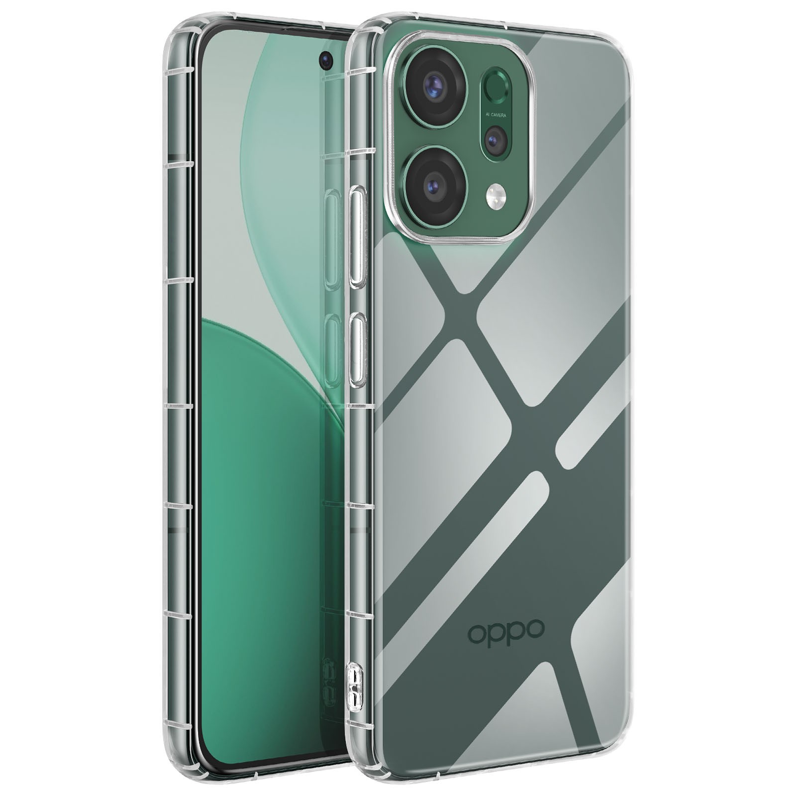 Coque Oppo Reno 14 antichoc à bords surélevés et quatre coins renforcés en silicone