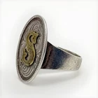 Vintage Sterling Silver "S" Initial Ring 7.3 Grams Size 11.75
