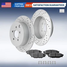 Rear Drilled Rotors And Ceramic Pads for Subaru Forester Impreza XV Crosstrek