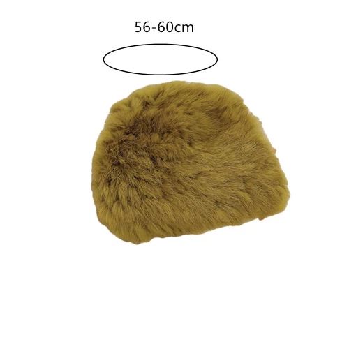 Cappello di lusso da donna in pelliccia di coniglio caldo naturale soffice pelliccia berretto berretto berretto da neve esterno - Foto 6 di 33