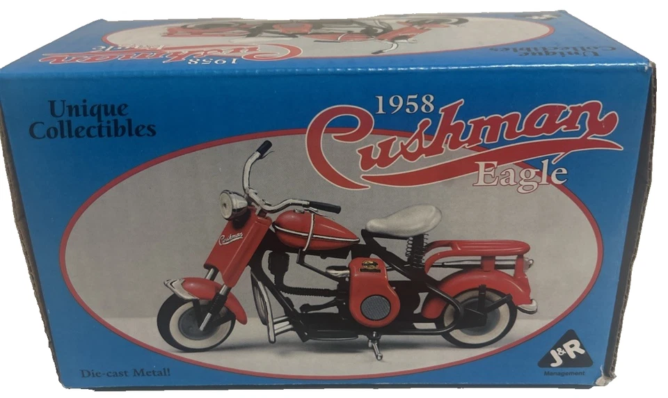 Colecionáveis exclusivos 1958 Black Cushman Eagle por J&R Management novos na caixa - Imagem 4 de 4