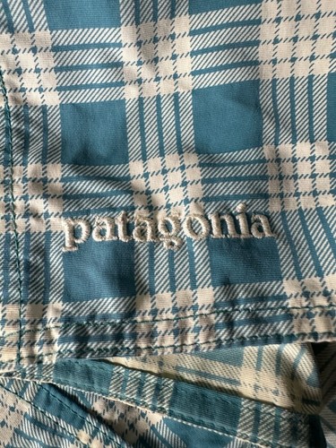 Patagonia Wavefarer Gr. 35 grün kariert Schwimmen Surf Board Badehose Shorts Herren - Bild 3 von 8