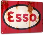 ESSO Logo Oil Gas Garage Shop Retro Vintage Rustic Wall Decor Metal Tin Sign