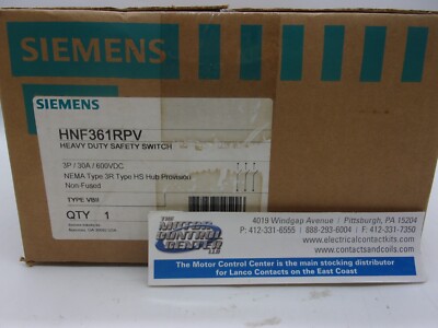HNF361RPV-Siemens-Non-Fusible Solar Safety Disconnect Switch,30A,3P,600V,NEMA 3R