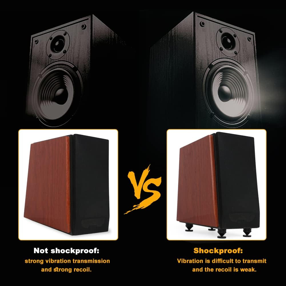 Piedini Per Altoparlante In Gomma - Set Da 8 Per Assorbimento Vibrazioni E Risoluzione Risonanze - Foto 4