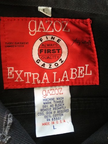 Chaqueta de mezclilla negra con cuentas deslumbrantes Gazoz grande EE. UU. retro moda - Imagen 3 de 12