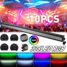 10PC 168W RGB Wall Wash Light Bar 336LED DMX Stage DJ Beam Lighting Disco Effect