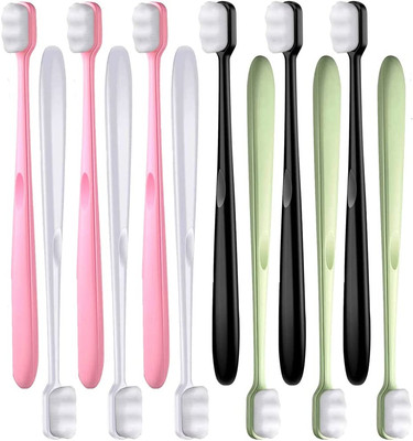 12PCS Extra Soft Toothbrush Adult Teen Manual Micro Nano Toothbrushes 20,000 Bri