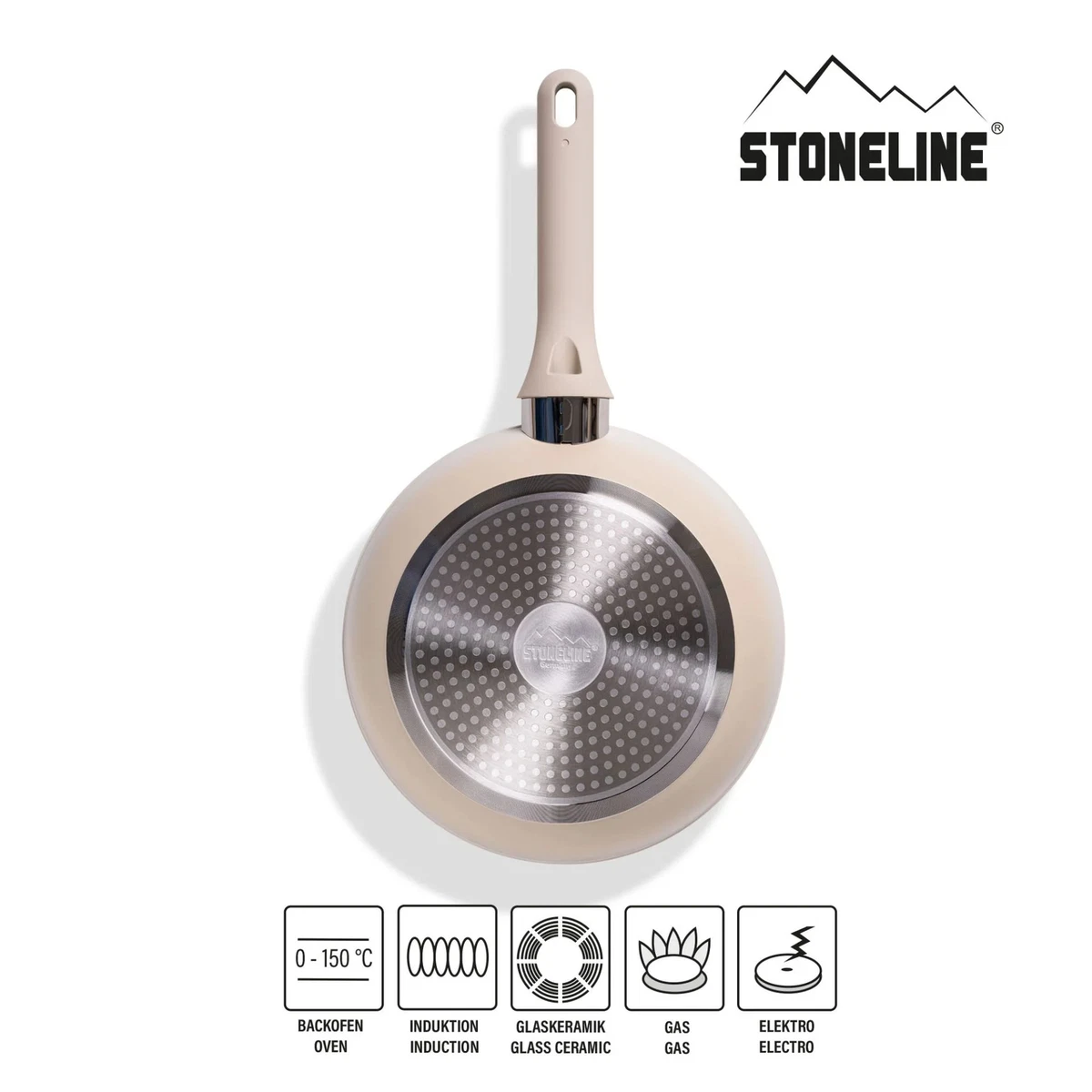 STONELINE® 11-teilig Creme Kochgeschirr-Set 18cm - 24cm Topf 