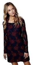 Mela Navy Floral Lace 'gracie-mai' Shift Dress UK 10 RRP £32 JS9 FF 24