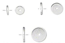 Bead, 100 Silver Plated Steel Disc Smooth Heishi Spacer in 6mm, 8mm OR 10mm