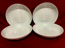 Over & Back Set Of 4 Porcelain Plain White Coupe Pasta/Salad Bowls 8 1/4"