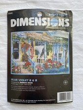 Dimensions Gallery Crewel, Blue Violet B  B, 7 x 5, Country Cottage Flowers