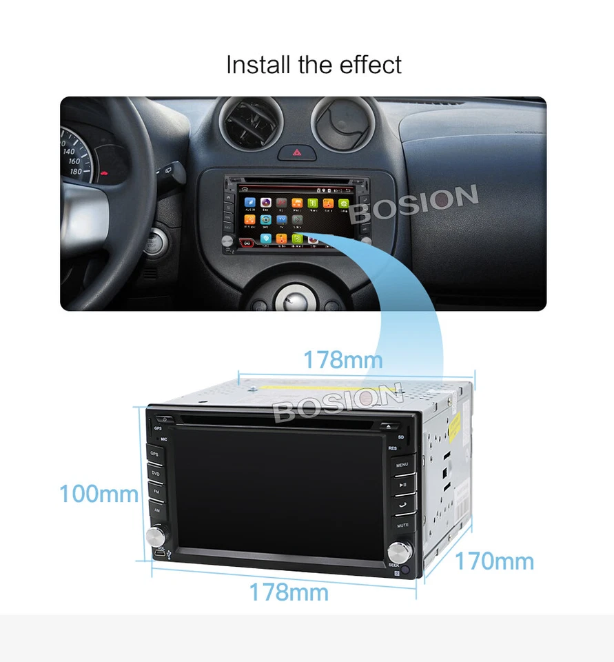 2GB+32GB Doppel DIN Android 14.0 Autoradio GPS Navi DVD CD USB DAB+CarPlay WIFI  - Bild 3 von 4