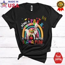 Being A Pre-K Teacher Llama Fun, Humorous Rainbow Llama, Teacher Group Shirt