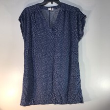 Gap Blue/White X-Soft Sleeveless At Knee Dress Womens Size L