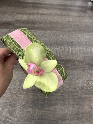 Handmade Designer Fascinator Headband Black Green Pink Velvet Bow Floral Orchid New Handmade Designer Fascinator Headband Green Pink Velvet  main image 2