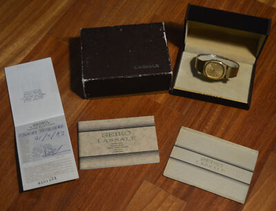 SEIKO HERREN FULL SET TOP ZUSTAND LASSALE KLEID UHR BOXEN & PAPIERE (1983)