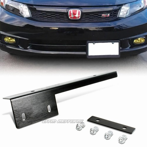 Universal JDM Aluminum Front License Plate Frame Relocate Mounting Bracket Bar - Picture 7 of 13