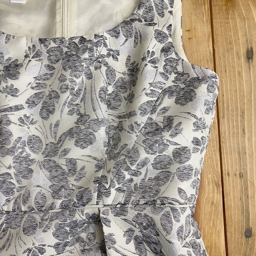 Maggie London Dress Bell Skirt with Tulle Formal Gray White 2 - Imagen 5 de 12