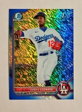Eddys Leonard 2022 1st Bowman Chrome #BCP-57 Refractor BLUE Shimmer 130/150 z17