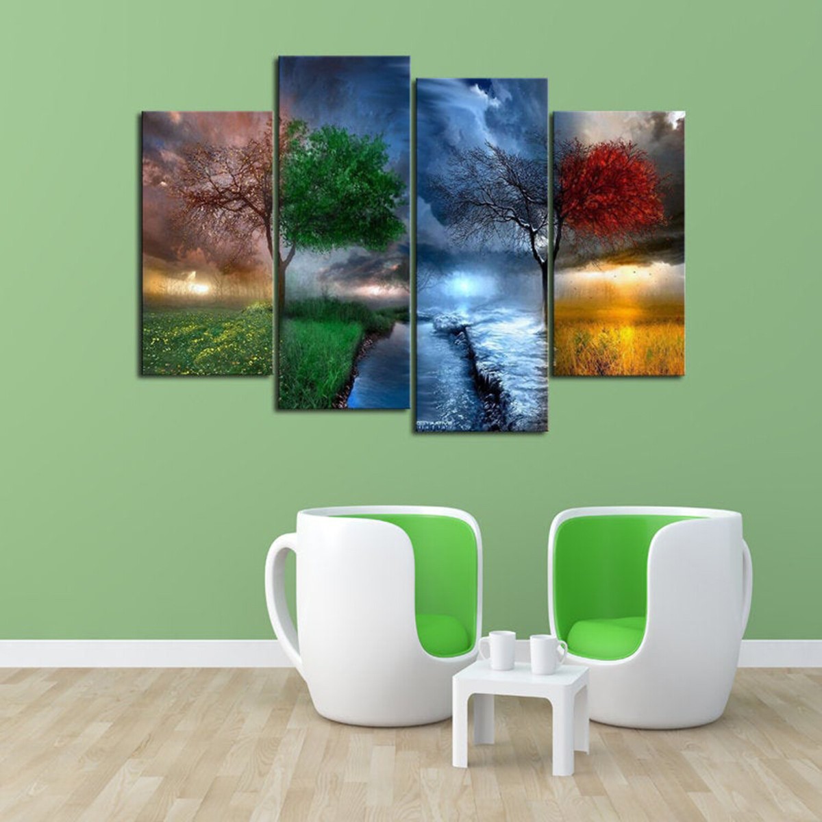 Multi Panel Print 4 Seasons Canvas 5 Piece Four Wall Art Landscape