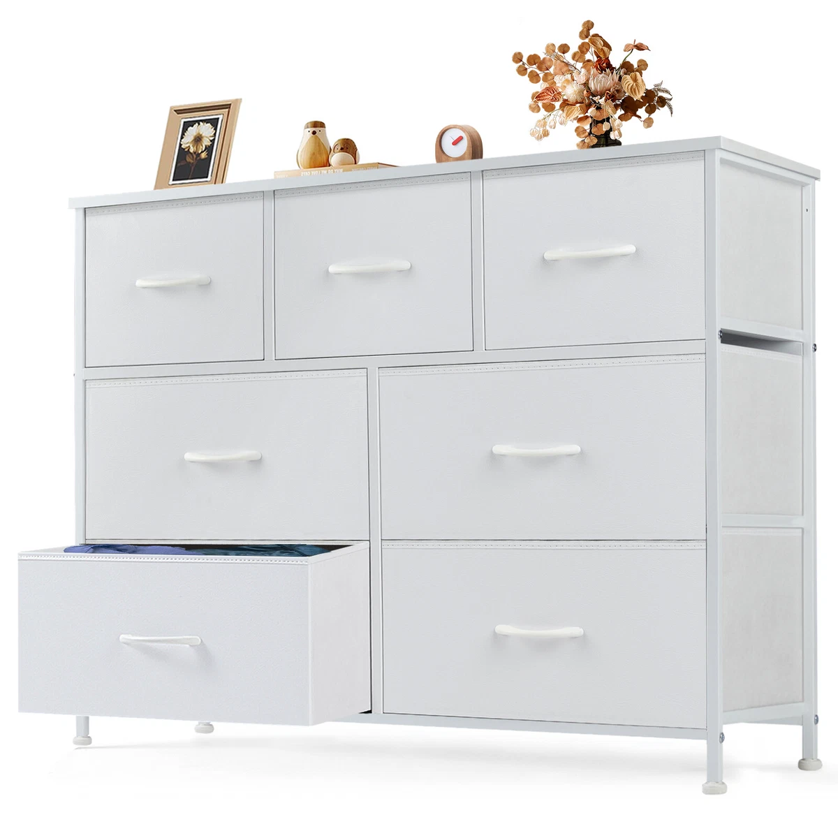 white christmas dresses Iris USA 4 Wide Drawer Storage, Organizer Unit, White Frame with Matte Soft-Pink Front Panels, Set of 1 main image 1