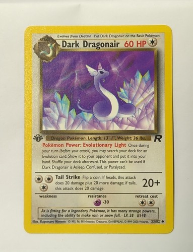 1. Edition Dark Dragonair Team Rocket 33/82 Vintage Pokemon TCG 2000 - Bild 5 von 5