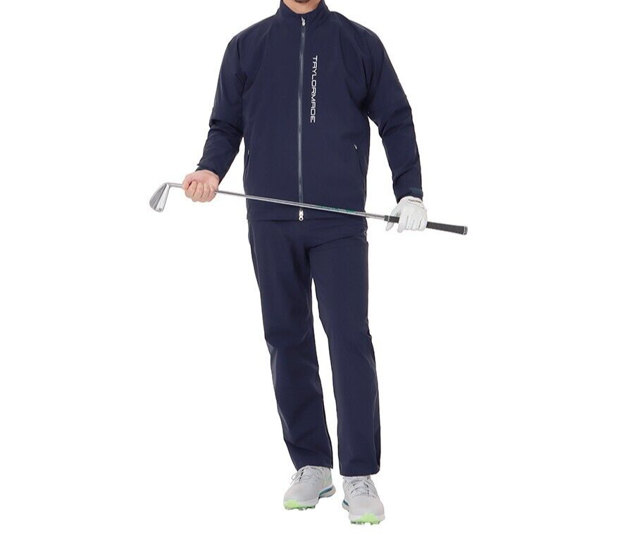 TaylorMade ゴルフウェア TaylorMade Men's Golf Rainwear Jacket & Pants Set TL439 Navy