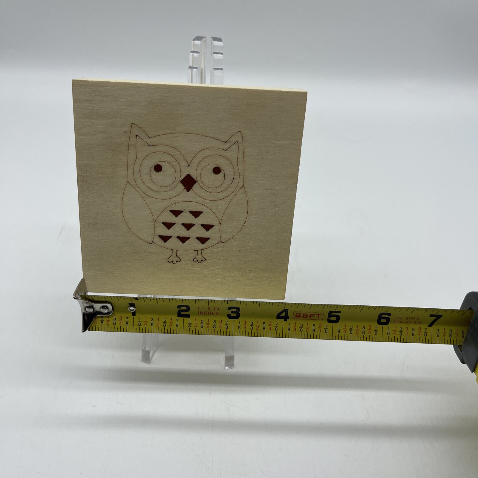 Wooden Box with Engraved Owl 3¾"x 3¾"x 2¼" 296705 2105