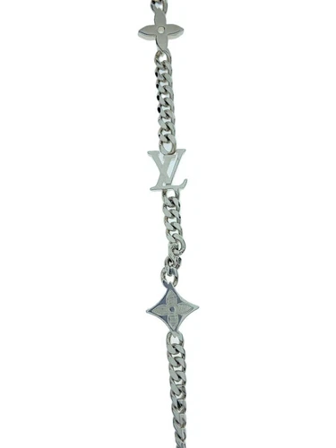 LOUIS VUITTON（LV） COLLANA LOUIS VUITTON MONOGRAM BASSA ARGENTO CON TOP UOMO usata