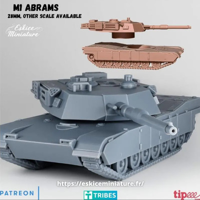 Modern US M1 Abrams Tank (3D PRINTED)